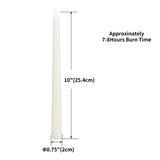 flamecan Ivory Taper Candles, Set of 40 Unscented and Smokeless 10 Inch Taper Candles Long Burning, Paraffin Wax with Cotton Wicks for Burning Approxinately 7-8 Hours Time