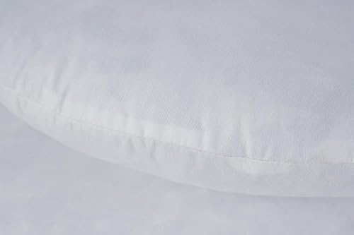 32 Inch Round Diameter Down Alternative Decorative Pillow Insert, Cotton Cover, White