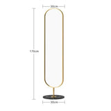Decorative Floor-to-Ceiling Mirror for Home Bedroom Narrow-Edge Three-Dimensional Dressing Modern Simple Full-Length with Storage for Living Room(Gold)