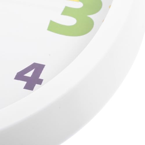 Silent Wall Clock 10-inch Analog Teaching Clock with White Frame for Room and Classroom
