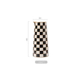 Porlien Checker Porcelain Flower Vase Home Decor Set of 2 with 5.5' High and 8' High Small Indoor Flower Bottles
