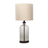 Signature Design by Ashley Bandile Modern Farmhouse 22.5" Seeded Glass Table Lamp, Bronze