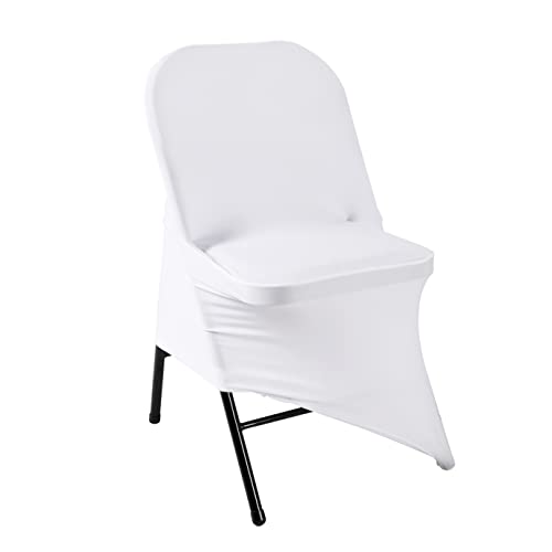 Spandex Chair Cover,25PCS,Living Room Folding Chair Covers,Removable Chair Covers Washable Protector Stretch Chair Cover for Party, Banquet,Wedding Event,Hotel(White)