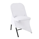 Spandex Chair Cover,25PCS,Living Room Folding Chair Covers,Removable Chair Covers Washable Protector Stretch Chair Cover for Party, Banquet,Wedding Event,Hotel(White)