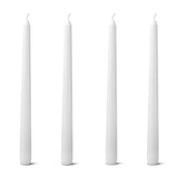 4 Pack White Taper Candles丨Taper Candles 10 Inch Dripless丨Unscented & Smokeless Candlesticks Bulk丨7-8 Hours Long Burning Tall Candles丨Ideal for Christmas Weddings Parties Dinner