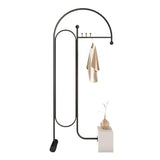 Full-Length Mirror Household Floor-Standing Coat Rack Dressing Mirror Combination Bedroom with Dressing Mirror Hanger Door Vertical Full Length Floor Mirror (Black)