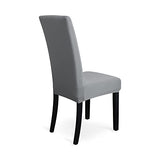 Amazon Basics Dining Chair Covers, Stretch Parson/Dining Chair Slipcover, Removable Washable Chair Protector for Home/Restaurant/Banquet, Light Grey, 6-Pack