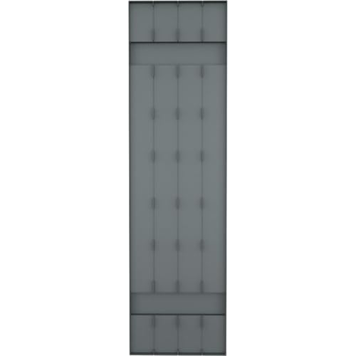 14"W x 25"H Lifetime Vinyl, TailorMade Four Board Joined (2 Batten), Board-n-Batten Shutters, w/Shutter-Loks (Per Pair), Storm Cloud