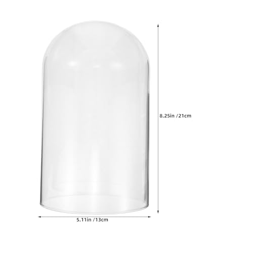 Mantel Clock Glass Dome - 8.3x5.1in Glass Cloche Display Dome for Mechanical Anniversary Clock - Clear Cloche Bell Jar for Eternal Flower Mini Terrariums