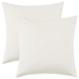 Set of 2 Comfortable Throw Pillow Cover for Bedding, Decorative Accent Cushion Sham Case for Couch Sofa, Soft Solid Velvet with Zipper Hidden - 20"x20", Ivory