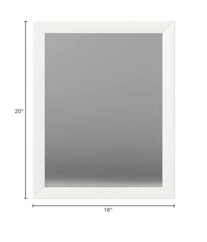 Amazon Basics Rectangular Wall Mount Mirror for Bedroom, Living Room, Entryway, Standard Trim, 16" x 20", White