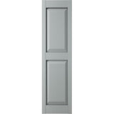 14 3/4"W x 47"H Mid-America Vinyl, Standard Size Williamsburg Double Panel Shutters, w/Installation Shutter-Lok's & Matching Screws (Per Pair), 945 - Platinum