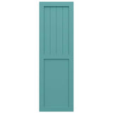 Ekena Millwork 15"W x 26"H True Fit PVC Farmhouse/Flat Panel Combination Fixed Mount Shutters, Pure Turquoise (Per Pair - Hardware Not Included)