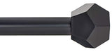 Ivilon Drapery Treatment Window Curtain Rod - Faceted Hexagonal 1 inch Pole. 48 to 86 Inch. Black