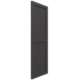 18"W x 32"H True Fit PVC Two Panel Chevron Modern Style Fixed Mount Shutters, Shadow Mountain (Per Pair - Hardware Not Included)