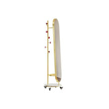 Decorative Simple Retro Style Full-Length Mirror with Wheels Coat Rack Floor-Standing High-Definition for Living Room(Gold)