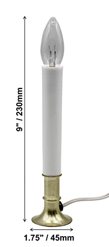 Creative Hobbies Electric Window Candle Lamp with Brass Plated Base, Dusk to Dawn Sensor Turns Candle on in Dark and Off in Light, Ready to Use!