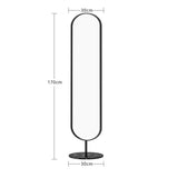 Decorative Floor-to-Ceiling Mirror for Home Bedroom Narrow-Edge Three-Dimensional Dressing Modern Simple Full-Length with Storage for Living Room(Black)
