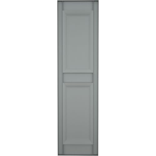 14 3/4"W x 47"H Mid-America Vinyl, Standard Size Williamsburg Double Panel Shutters, w/Installation Shutter-Lok's & Matching Screws (Per Pair), 945 - Platinum