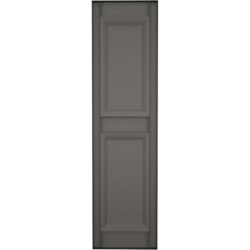 Mid America P21243018 Custom Two Equal, Raised Panel Shutter (Per Pair), 12"W x 43"H, Tuxedo Grey