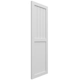 12"W x 45"H True Fit PVC Farmhouse/Flat Panel Combination Fixed Mount Shutters, White (Per Pair - Hardware Not Included)