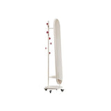 Decorative Simple Retro Style Full-Length Mirror with Wheels Coat Rack Floor-Standing High-Definition for Living Room(White)