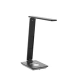 LED Desk Lamp with Wireless Charger, USB Charging Port, Table Lamp with Clock, Alarm, Date, Temperature, Desk Lamps for Home Office,Black