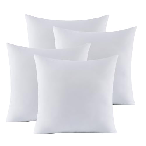 22X22 Pillow Inserts - Throw Pillow Set - Cushion Inserts for Decorative Throw Pillows Covers - Soft & Supportive Pillows for Couch, Sofa, Bed, or Chair, 4 Pack - 22" x 22"
