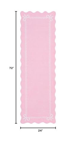 Garvee Scalloped Bow Runner Rug 2x6 Washable Kitchen Runner Rug Non-Slip