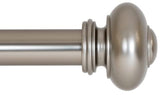 Ivilon Drapery Window Curtain Rod - Knob Design, 1 Inch Rod, 48 to 86 Inch. Satin Nickel