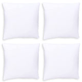 GOLD TEXTILES White Throw Pillows Insert (Pack of 4) - 18 x 18 Inches Polyester Sham Stuffer Throw Pillow - Lightweight Square Indoor Decorative Pillows - Bed and Cushion Couch Pillows