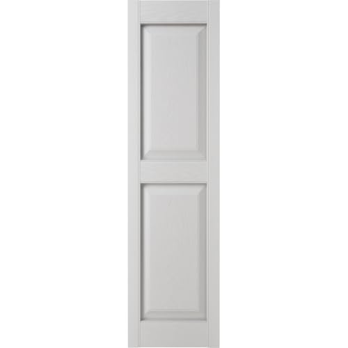 Ekena Millwork Lifetime Vinyl LP2S12X03900WH Standard Two Equal Panel Vinyls, Raised Panel Vinyl Shutters, w/Installation Shutter-Lok's & Matching Screws (Per Pair), 12'W x 39'H, White