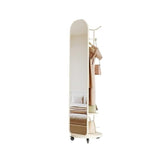 Floor Luxurious Floor-Standing Coat Rack, Dressing Mirror Movable Rotating Full-Length for Bedroom Mirror