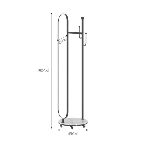 Full-Length Mirror Full-Body Floor Mirror Coat Rack Combination Bedroom Dressing Mirror Household Rotatable Movable Dressing Mirror Full Length Floor Mirror (D)