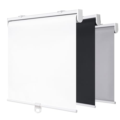 SHADEMOON Cordless Blackout Window Roller Shades, Pull Down Spring System Indoor Blinds, Room Darkening Waterproof UV Blocking Thermal Insulated Fabric for Home Office (White,Width 26",Height 72")