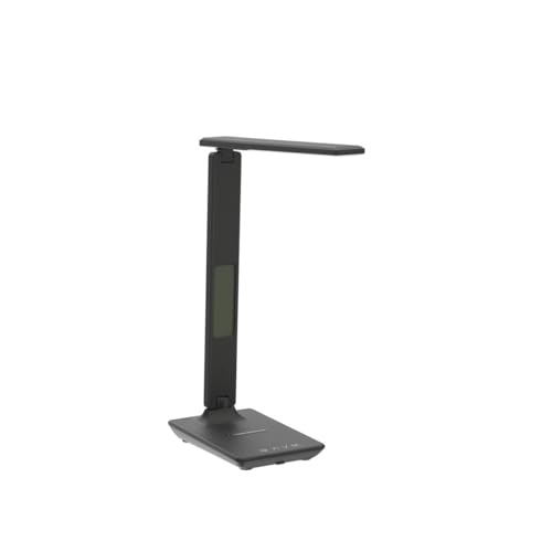 Desk Lamp with Wireless Charger: USB Charging Port, Table Lamp with Clock, Desk Lamps for Home Office College Dorm Room Essentials