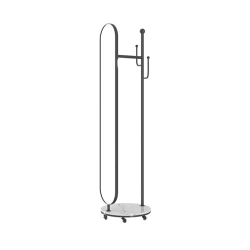 Full-Length Mirror Full-Body Floor Mirror Coat Rack Combination Bedroom Dressing Mirror Household Rotatable Movable Dressing Mirror Full Length Floor Mirror (D)