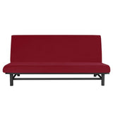 Velvet Armless Futon Cover 3/2 Seater Stretch Sofa Bed Slipcover, All-Inclusive Armless Sofa Covers Slipcovers, Anti-Slip Futon Covers Slipcovers, Futon Cover Stretch Armless Sofa Bed,C