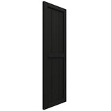 Ekena Millwork 10 3/4"W x 24"H True Fit PVC, Two Board Framed Board-n-Batten Shutters, Black (Per Pair - Hardware Not Included)