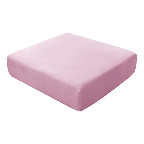 Velvet Cushion Covers, Strech Couch Cushion Cover, Individual Cushion Covers for Chair Loveseat Sofa Furniture Protector -Pink-Backrest