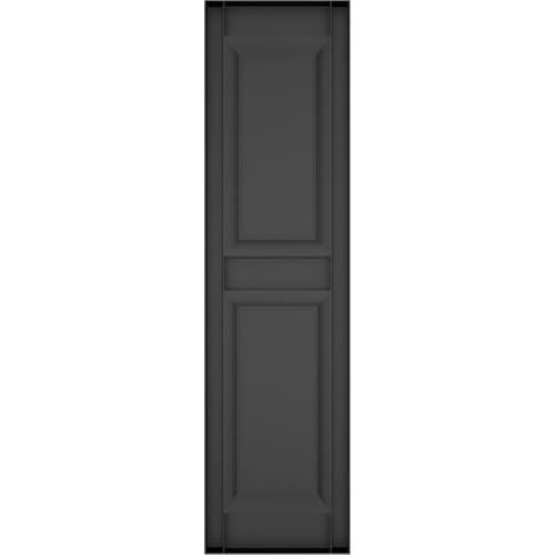 Mid America P21447002 Custom Two Equal, Raised Panel Shutter (Per Pair), 14 1/2"W x 47"H, Black
