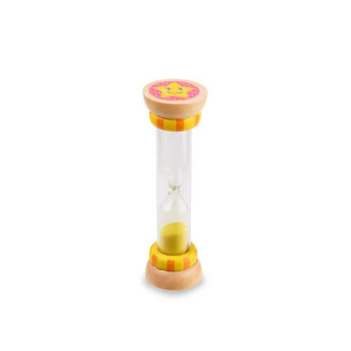 TRENDHAUS Zahnfee Mia 964595 Toothbrush Clock with 3 Minute Timer, Wooden and Acrylic Glass with Coloured Sand, Random Colour