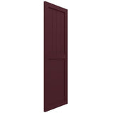 Ekena Millwork 15"W x 26"H True Fit PVC Farmhouse/Flat Panel Combination Fixed Mount Shutters, Wine Red (Per Pair - Hardware Not Included)