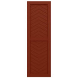 15"W x 48"H True Fit PVC Two Panel Chevron Modern Style Fixed Mount Shutters, Pepper Red (Per Pair - Hardware Not Included)