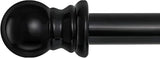 Black Curtain Rods for Windows 28 to 48 Inch - 1”Heavy Duty Curtain Rod with Adjustable Brackets,Stainless Steel Metal Drapery Rods for Kitchen,Bedroom,Sliding Door