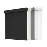 AOSKY Blackout Roller Shades Cordless Blinds for Windows, Free-Stop Shades with Valance, Thermal Insulated Fabric, UV Protection, Natural Woven Blinds for Home and Office (34" W x 72" H, Black)