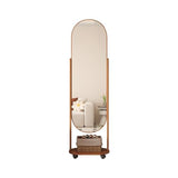 FKEE55UED Floor Movable Pegboard Dressing Mirror Coat Rack Household Rotating Full-Length and Hat Mirror