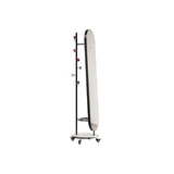 Decorative Simple Retro Style Full-Length Mirror with Wheels Coat Rack Floor-Standing High-Definition for Living Room(Black)