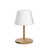 Outdoor Battery Operated Table Lamp Waterproof, 4000mAh Cordless Table Lamp Rechargeable, Touch Dimmable Desk Lamp, LED Night Light for Patio Camping Restaurant Home (Wood Grain, 9.6in)