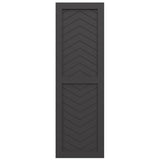15"W x 38"H True Fit PVC Two Panel Chevron Modern Style Fixed Mount Shutters, Shadow Mountain (Per Pair - Hardware Not Included)